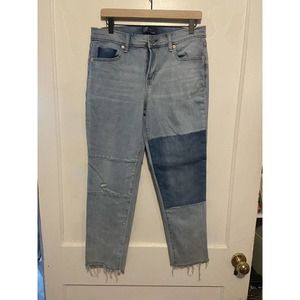 Gap Girlfriend Jeans Women’s Size 8/29 Mid Rise Denim Stretch Patch Look